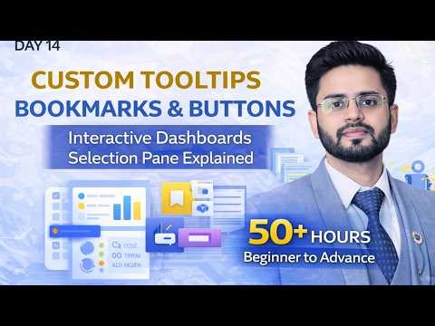 PowerBI Full Course 2026 | Day 14 | Custom Tooltips, Bookmarks & Interactive Dashboards