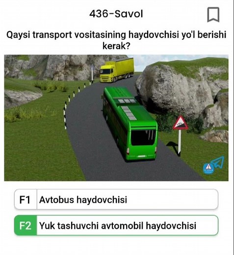 avto test savollari va javoblari