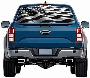 Rear Window Decals for Trucks - 65x17.3 in Back Window American Flag Decals Fit Most Pickup Trucks SUV, Vinyl Back Window Decal Truck Rear Window Graphics for Personalized
