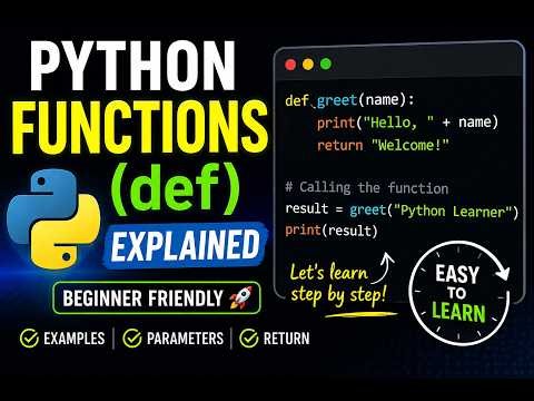 Python Functions (def) Explained | Python Tutorial for Beginners