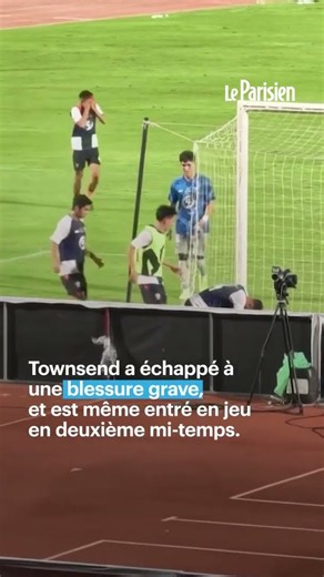 This soccer player gets run over by a lawn roller