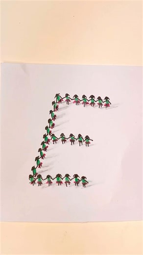 3D Satisfying Unity Art ✨|Amazing 3D People Chain Art 🤝|Easy 3D Art #3dart #3d #art #diy #shorts