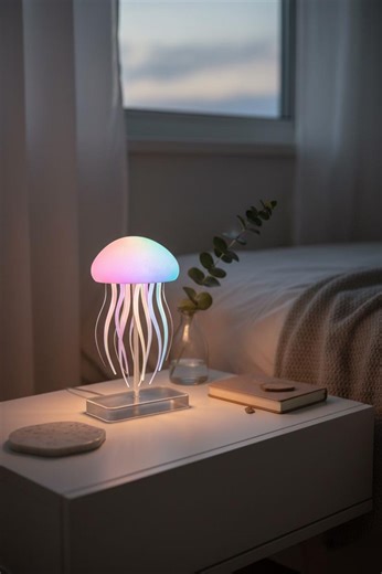 Jellyfish Lamp, Color Changing LED Night Light, Bedroom Decor, Sensory Lamp - Etsy