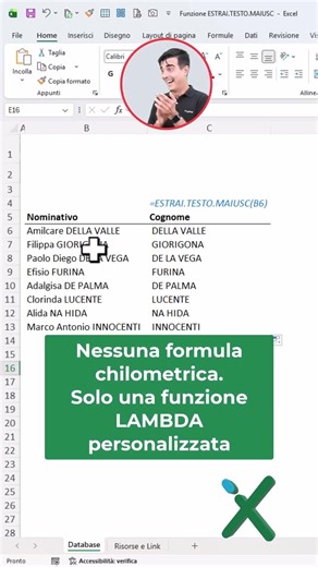 EXCEL365 LAMBDA: 🦣 La funzione ESTRAI.TESTO.MAIUSC #shorts