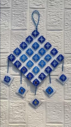 DIY CARDBOARD WALLDECOR💙|How to make cardboard walldecor #walldecor #craft #cardboardcraft