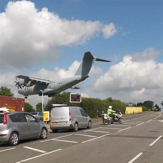 3.7K views · 52 reactions | Police roadblock for Airbus A400M landing! | World All Defense Power | Facebook