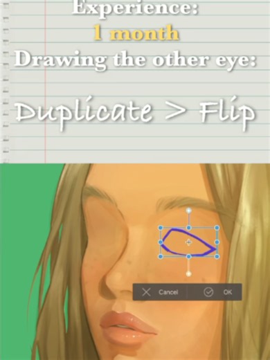 The solution to avoid drawing the wonky 'other' eye 👁️ #clipstudiopaint #arthack #digitalillustration #digitalartist #fyp