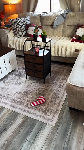 Rustic brown bed side table with 3 drawers only $20!! #nightstand #bedsidetable #furniture #elevateyourhome #spotlightfinds #tiktokshoploveatfirstfind