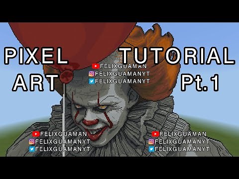 Minecraft Pixel Art Tutorial - Pennywise (IT) Part 1