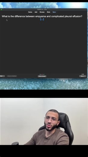 Dr. Waly | USMLE & Match Guide 🚀 on Instagram: "Empyema vs. complicated pleural effusions? Look for frank pus when you drain the fluid. Gram stain confirms high bacteria levels. #USMLE #Anki #Empyema #PleuralEffusion #GramStain #Infection #MedicalEducation #MedReels"