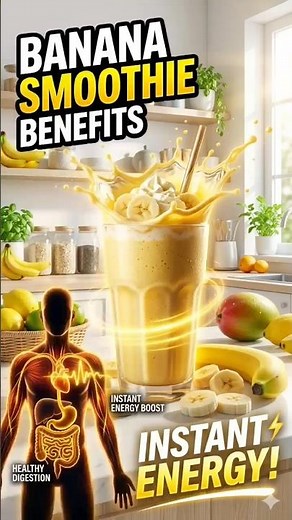 🍌Banana Smoothie Benefits for Your Body – Energy, Muscles & Brain Boost!