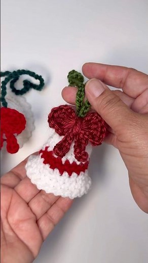crochet Christmas bells 🔔 #crochet #crochetpatterns #diy