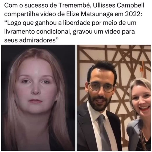 𝒫𝒶𝓁𝒶𝓋𝓇𝒶𝓈 ℯ 𝒱ℯ𝓇𝒹𝒶𝒹ℯ𝓈 🌻 on Instagram: "O vídeo em que Elize Matsunaga agradece o apoio pela concessão da liberdade condicional voltou a repercutir nesta segunda-feira (3), em meio ao lançamento da série ‘Tremenbé’. O vídeo não é de hoje, foi gravado em 31 de maio de 2022, mas voltou a ser amplamente compartilhado nos últimos dias, impulsionado pela estreia da série de ficção ambientada no presídio onde Elize Matsunaga ficou presa. No vídeo, ela aparece ao lado do advogado Luciano Sa