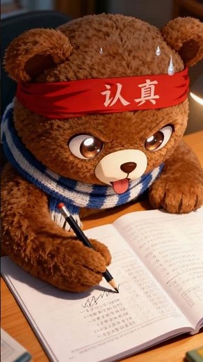 Kuma's Ultimate Study Marathon #studymotivation #teddybear #homework #kuma #dramatic#cute #funny