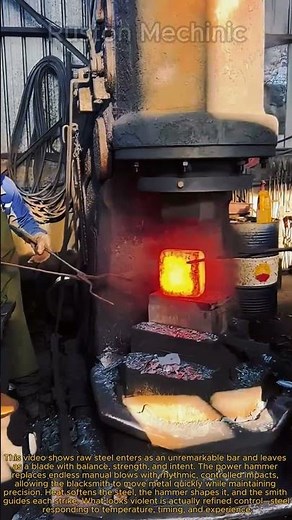 The Incredible Forging Transformation: Watch this Blacksmith Use a Power Hammer for Blade Making