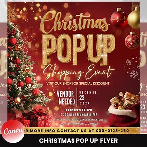 Christmas Sip and Shop Flyer, Christmas Pop up Flyer, DIY Flyer Canva Template, Sip and Shop Flyer, Christmas Sale Flyer ,pop up Shop Flyer - Etsy