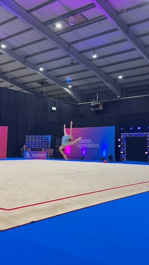 Arina’s beautiful ball routine in the opening round of the Rhythmic Gymnastics competition at the British Championships! 🩵 | British Gymnastics