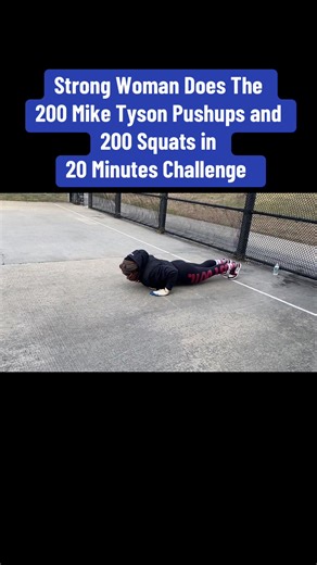 Strong Woman Completes 200 Mike Tyson Pushups and Squats