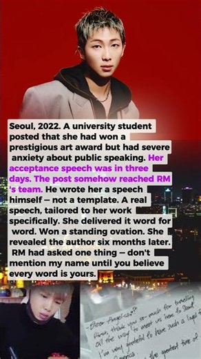 What Happened When RM Wrote a Speech for a Stranger