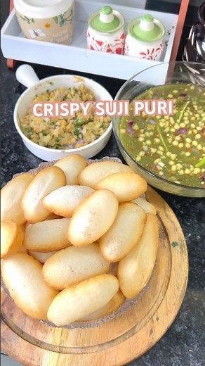 Crispy Suji Puri at Home | Perfect Golgappa Recipe 🤍 #sujirecipe #panipuri #golgappa #streetfood