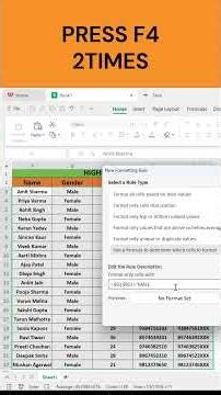 Highlight Male & Female Rows in Excel 🔥 | Conditional Formatting Trick | Excel Tips #Shorts