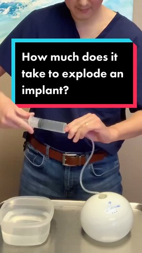 How much does it take to explode a breast implant? #breastimplant #salineimplants #breastimplants #experiment #plasticsurgeon