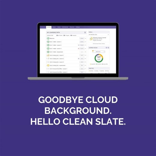 2.2K views · 17 shares | Goodbye cloud background (IYKYK). Hello new learner dashboard design! The new progress rings help you focus on: ⭕ Completing your next lesson ⭕ Meeting your daily goal ⭕ Reviewing regularly It’s like closing the rings on your Apple watch but for language learning. | Transparent Language | Facebook