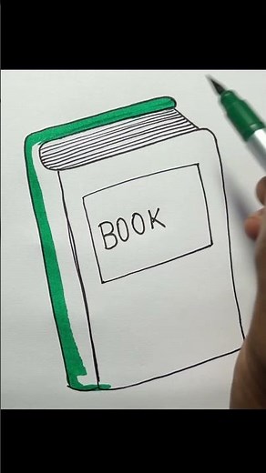Speed sketch of a book 📕 for beginners/#bookDrawing/ Really easy to draw a book with brush pen