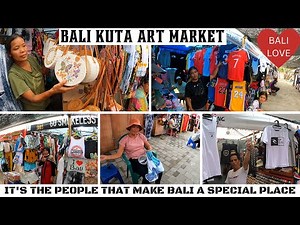 Bali Kuta Art Market Vlog Cheap Tourist shopping on Kuta Beach 2022