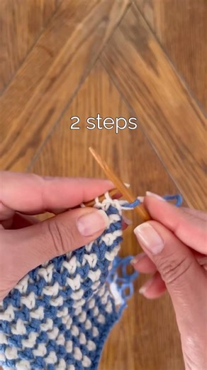 2 Steps - 4 Rows - No purling Two-Color Knitting Pattern