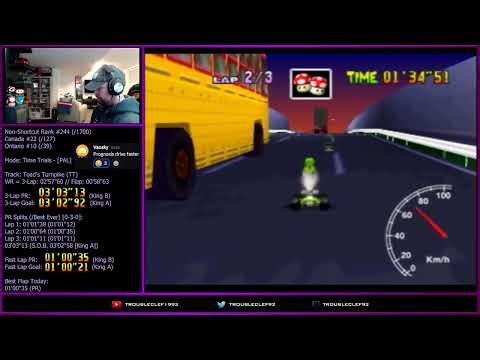 Toad's Turnpike (TT) PR: Non-Shortcut Fast Lap 01'00"09 (King A) - [PAL]