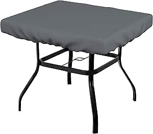 Covers & All Square Table Top Cover, 12 Oz Waterproof UV & Weather Resistant Patio Table Cover, Outdoor Table Cover for Patio Outdoor Furniture & Coffee Table (24” L x 24” W x 6” H, Grey)