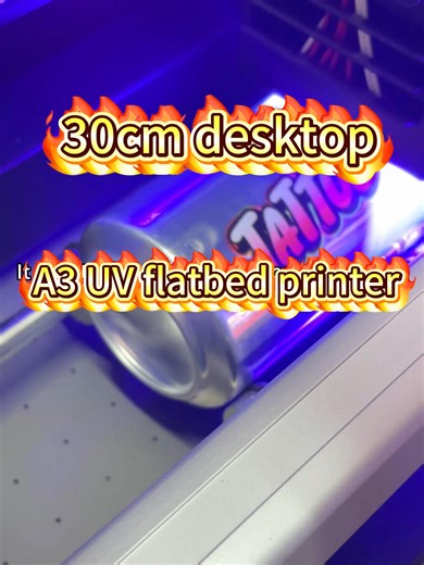 The latest desktop A3 30cm UV flatbed printer can print on cylindrical objects.#uvflatbedprinter#uv#uvprinter#sourcefactory
