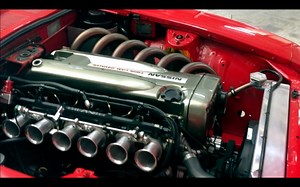 This 260z track car has a completely custom built RB26DE. Made up of an RB26 Crank in an RB30 Block with custom rods, custom 14:1 compression pistons and a fully built RB26 head with custom Kelford Cams all built here at Garage 7 Link ECU Chris Milton Engine Developments #highcomprb #custombuilt #datsun #drysump #oneofakind #rb2630butstill26 | Garage 7