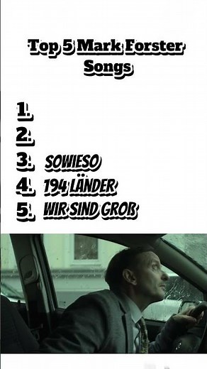 Top 5 Songs von Mark Forster #musik #top5 #deutsch #markforster cr:‪@MarkForsterOfficial‬