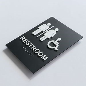 [Hot Item] Ezd Braille Safety Signs Gender Neutral Handicap Bathroom Signs Ada Wheelchair Sign