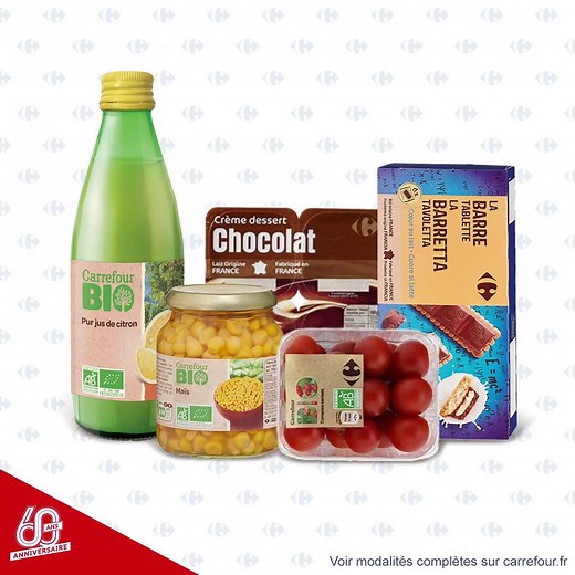 Pour nos 60 ans, profitez des produits Carrefour à 1€ seulement 🎉 ! | Carrefour