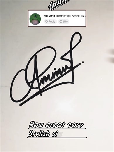 How creat a stylish signature name Aminul.🖋️ #signature #idea #foryou #foryoupage #fyp #viral #tiktok