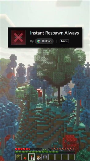 Minecraft Instant Respawn #shorts #mods
