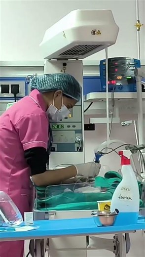 ventilator patient care by a nurse.#baby #cute #cutebaby