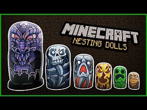 What's Inside?!? Opening MINECRAFT Nesting Dolls! Hand Painted DIY Stacking Set