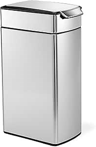 simplehuman 40 Liter/ 10.6 Gallon Slim Touch-Bar Kitchen Trash Can, Brushed Stainless Steel