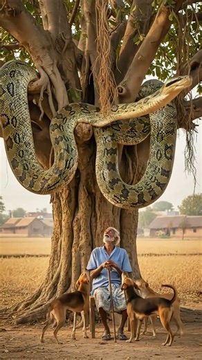 “A Giant Anaconda Wrapped Around a Tree… What Happens Next Is Unbelievable 😱”#shorts #shortsvideo