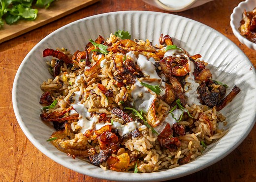 Mujaddara Recipe: Rice and Lentils with Crispy Onions | Cook's Illustrated | America's Test Kitchen