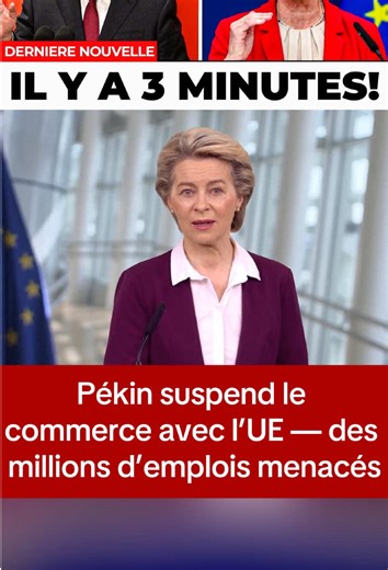 Catastrophe économique : Pékin suspend le commerce avec l'UE