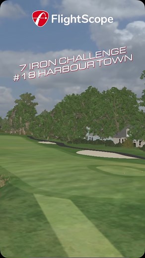 Harbour Town is known for its emphasis on precision off the tee and approach shots into the greens. With every new purchase of a Mevo or X3C, you’ll gain access to 15 world-class courses that can be used on your PC or iOS device—including this week’s tour stop at Harbour Town. Our team decided to take on Harbour Town with a twist: a one-club challenge on the iconic 18th hole! #FlightScope #PGA #harbourtown #golf #golfswings | FlightScope Golf