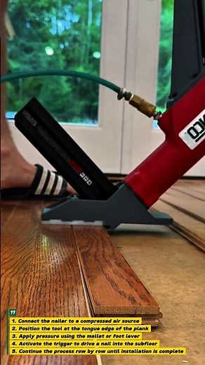 Hardwood Flooring Installation Using Pneumatic Flooring Nailer | DIY Home Improvement
