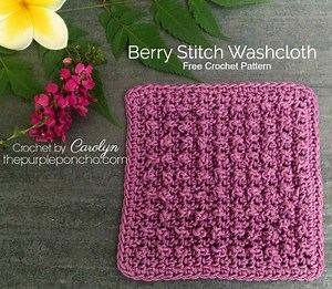 Berry Stitch Washcloth - Free Crochet Pattern - The Purple Poncho