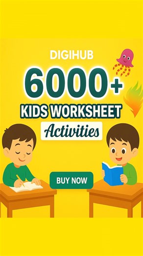 Grab your 6000 Kids Worksheet Pack now and make learning fun! click link below to get your worksheet. https://superprofile.bio/vp/6900580688889a00136d8d0c | Digihub