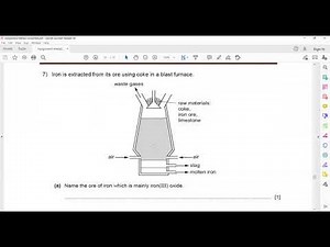 IGCSE Chemistry lesson 36 part c Extraction of iron questions